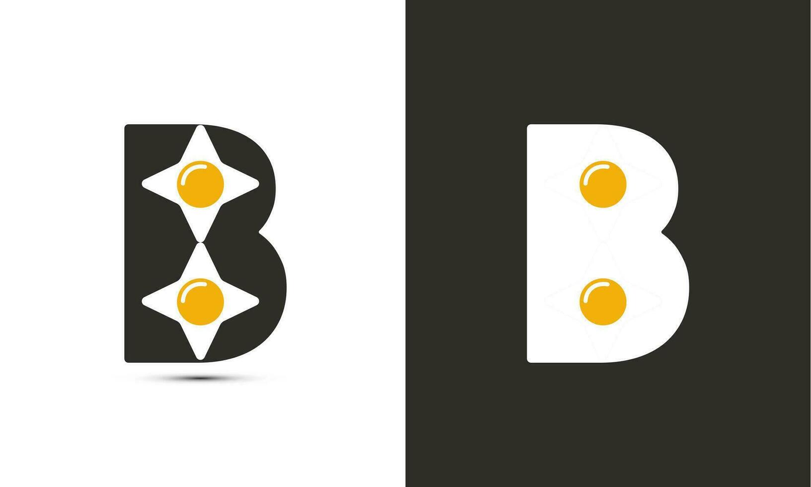 Modern illustration logo design initial B combine with fried egg. vector
