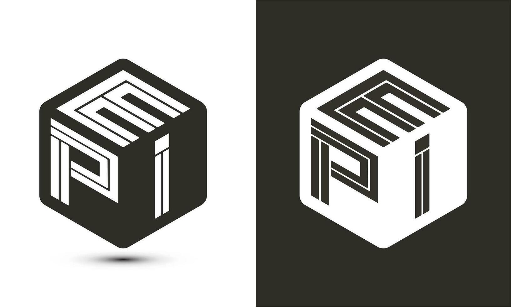 EPI letter logo design with illustrator cube logo, vector logo modern alphabet font overlap style.