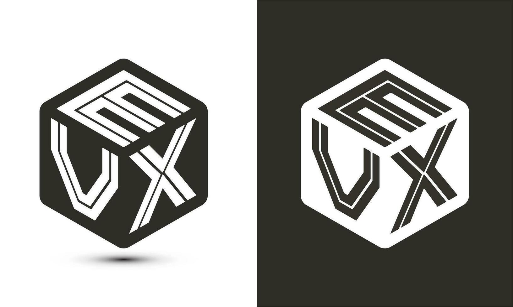 evx letra logo diseño con ilustrador cubo logo, vector logo moderno alfabeto fuente superposición estilo.