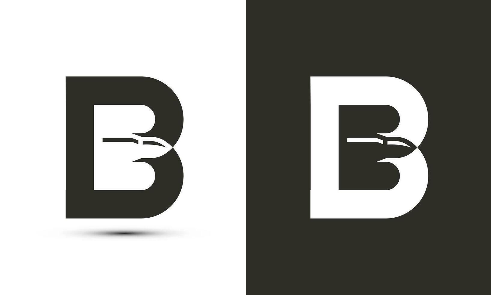 Modern illustration logo design initial B combine with bullet. vector