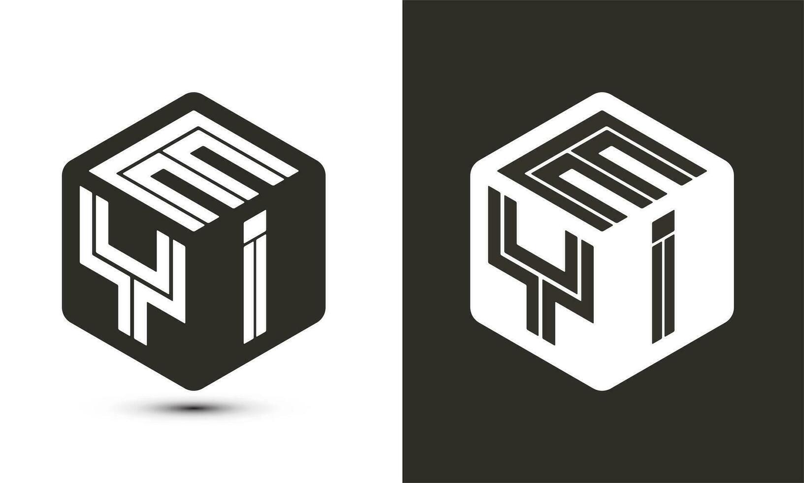 EYI letter logo design with illustrator cube logo, vector logo modern alphabet font overlap style.