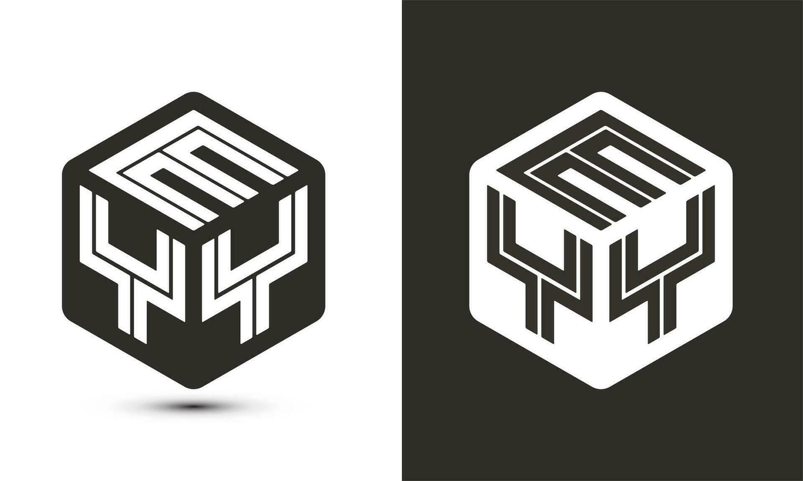 EYY letter logo design with illustrator cube logo, vector logo modern alphabet font overlap style.
