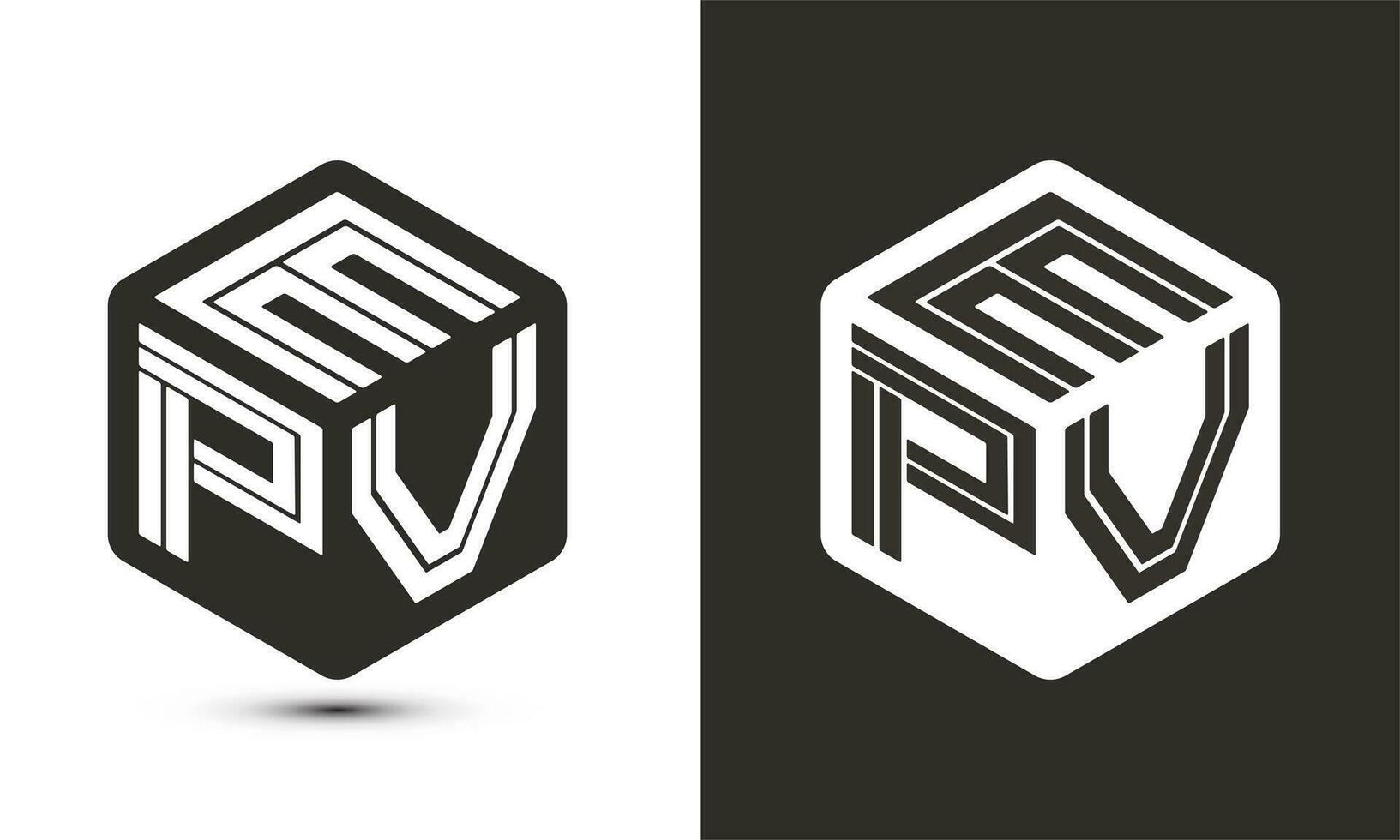 EPV letter logo design with illustrator cube logo, vector logo modern alphabet font overlap style.