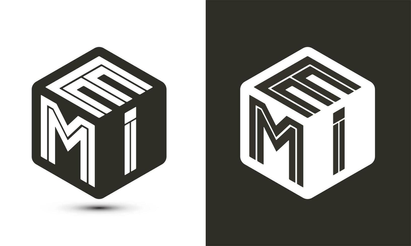 EMI letter logo design with illustrator cube logo, vector logo modern alphabet font overlap style.