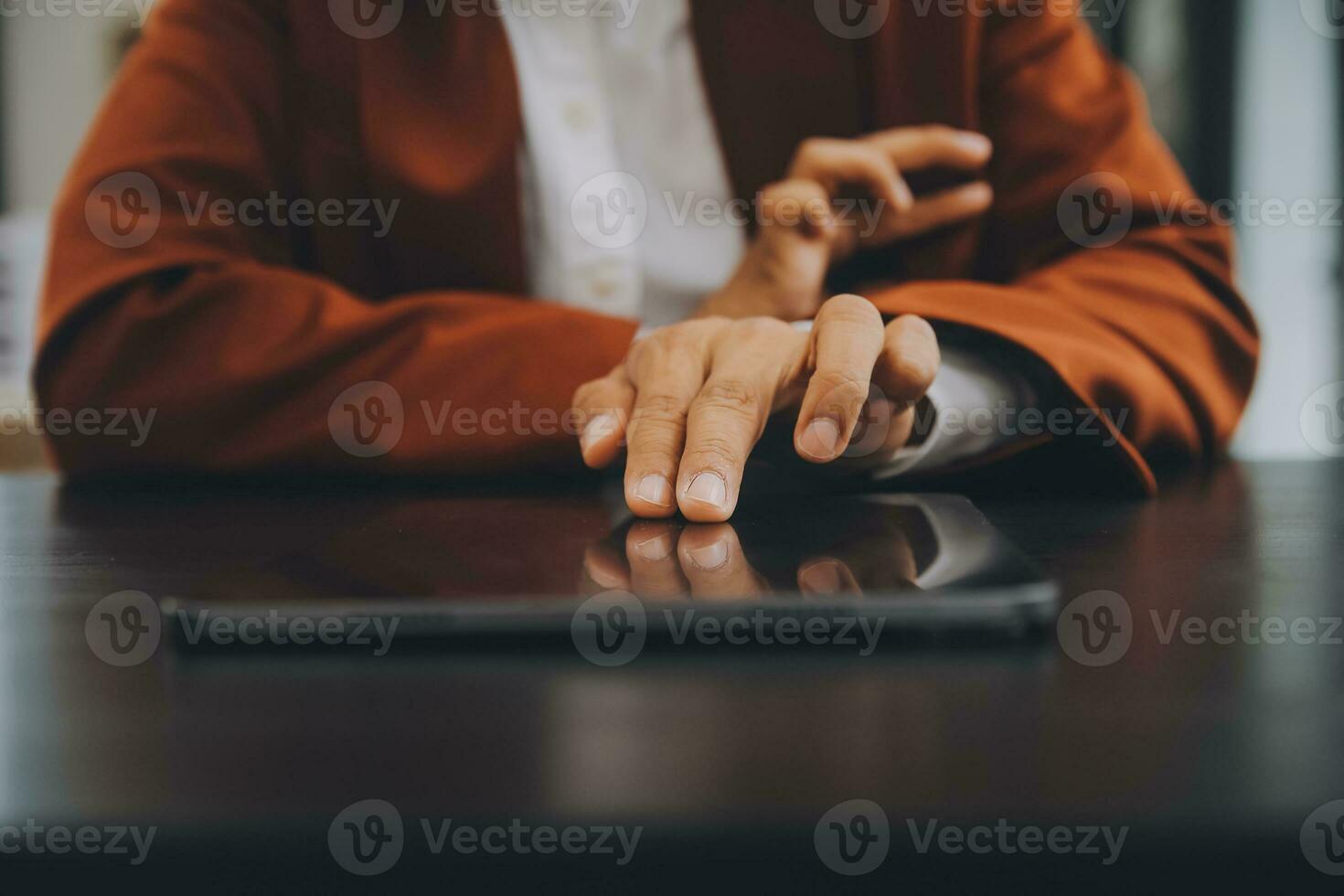 Team of business people working together in the meeting room office, teamwork background charts and graphs banner, double exposure successful teamwork,business planning concept. photo