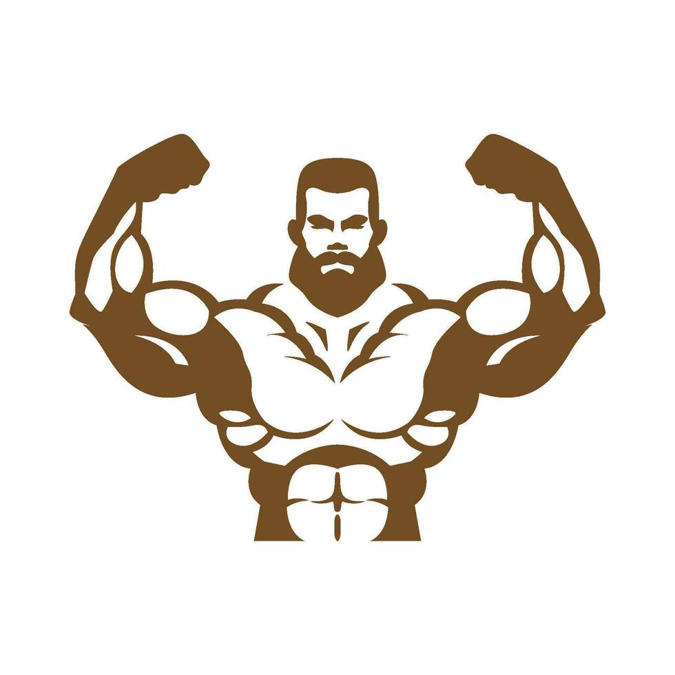 Bodybuilder logo icon vector
