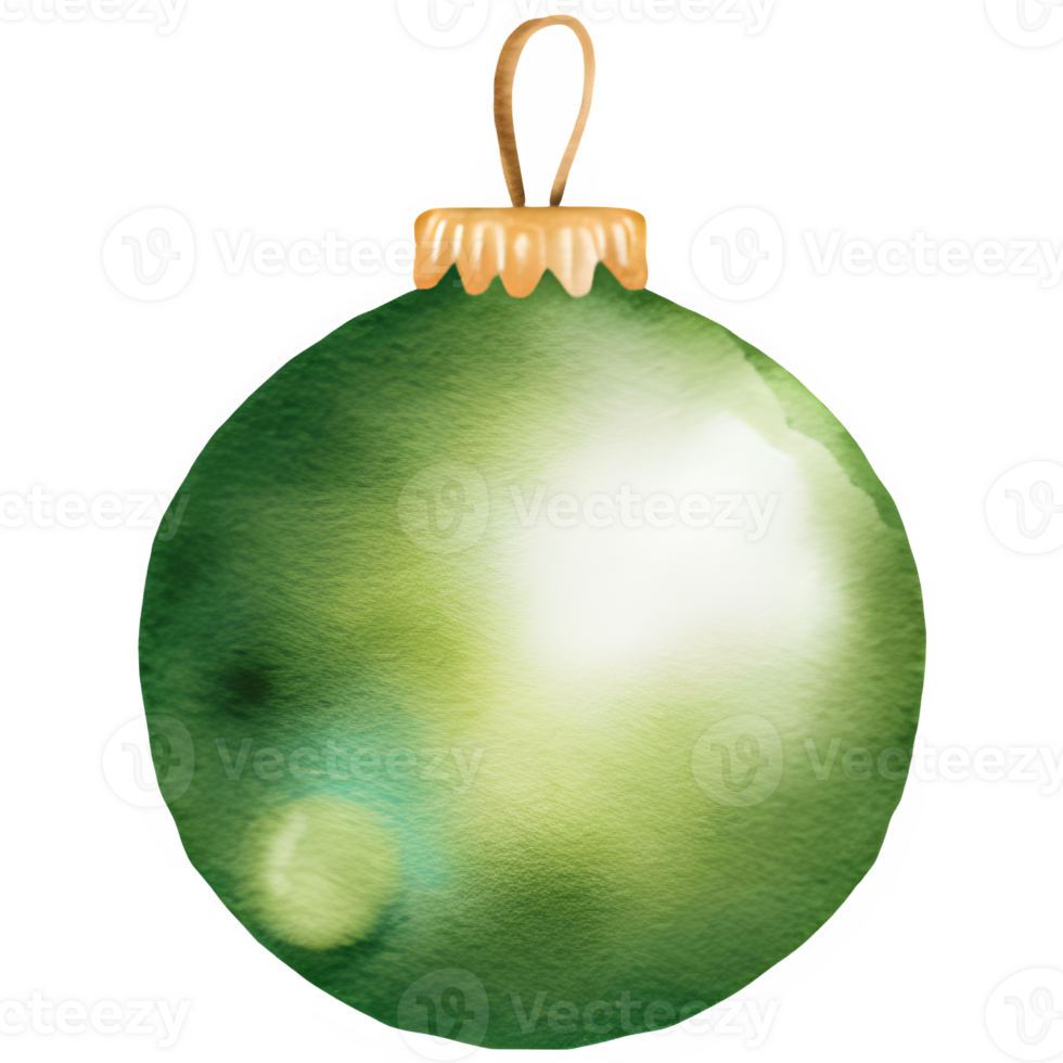 AI generated Christmas ornament watercolor clipart decoration png