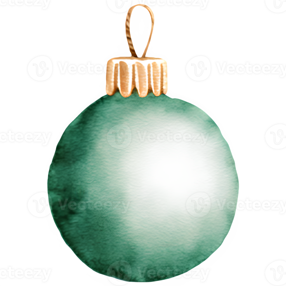 AI generated Christmas ornament watercolor clipart decoration png