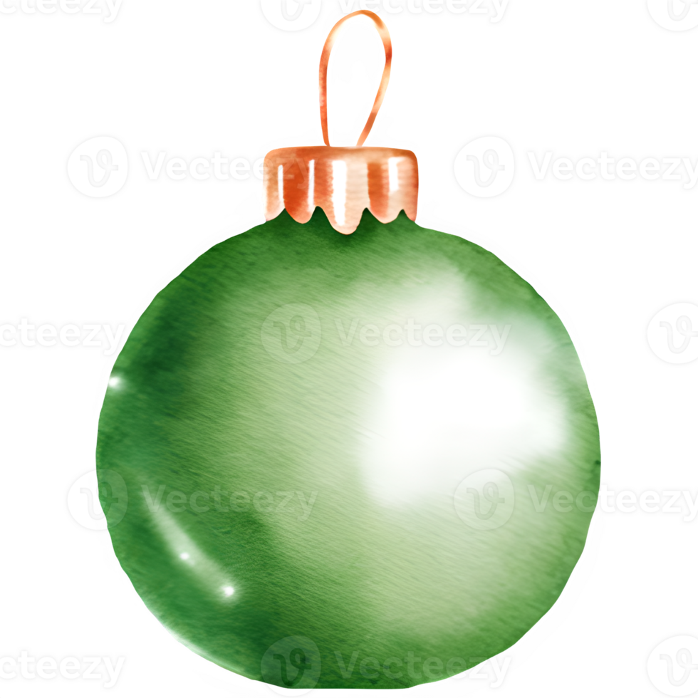AI generated Christmas ornament watercolor clipart decoration png