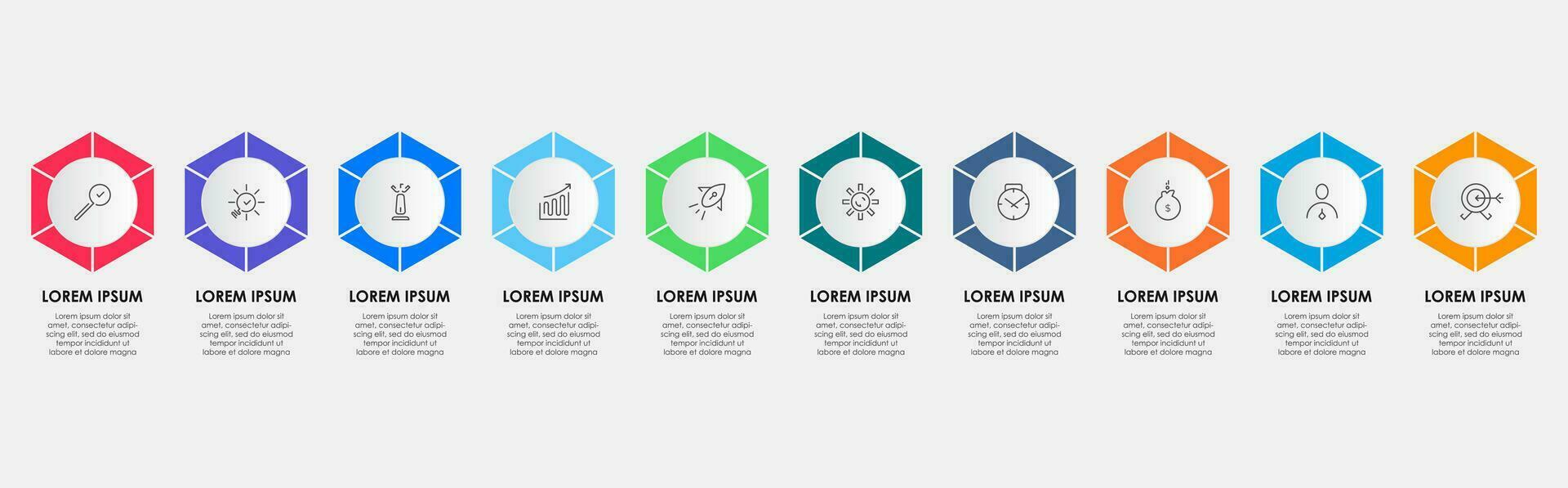 Vector Infographic design business template with icons and 10 options or steps