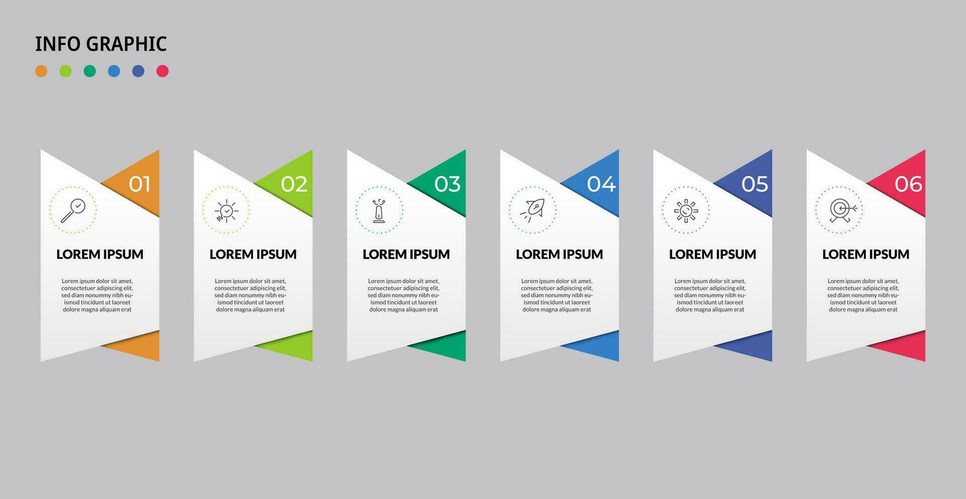 Vector Infographic design business template with icons and 6 options or steps.