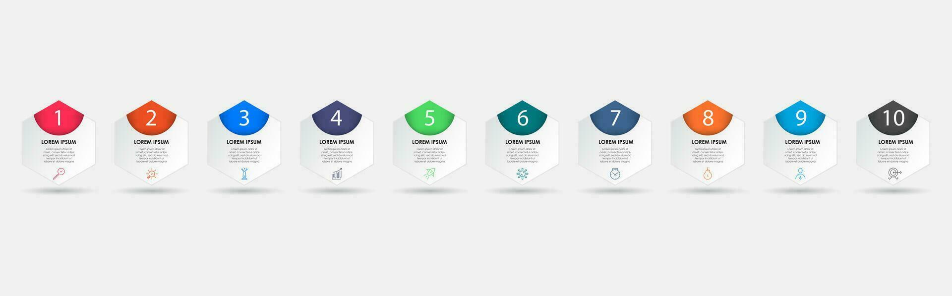 Vector Infographic design business template with icons and 10 options or steps