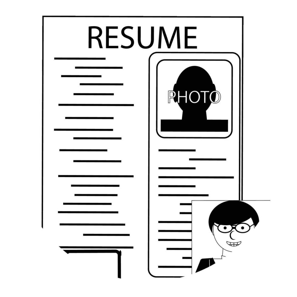 Search job icon. HR service linear icon. Vector illustration