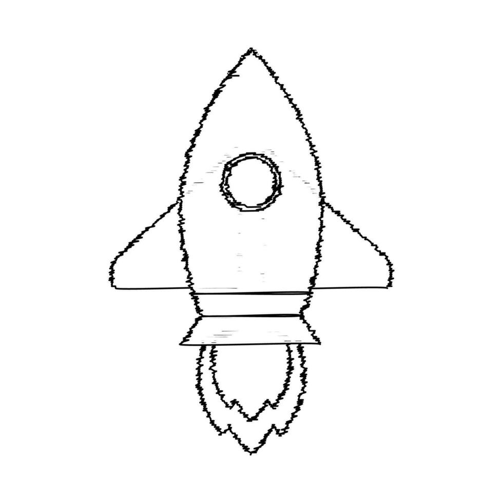 Rocket sketch start up. Vector rocket sketchy, sketch launch up idea illustration
