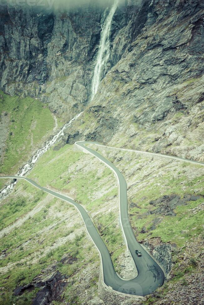 Trollstigen, Troll's Footpath, serpentine mountain road in Norway photo