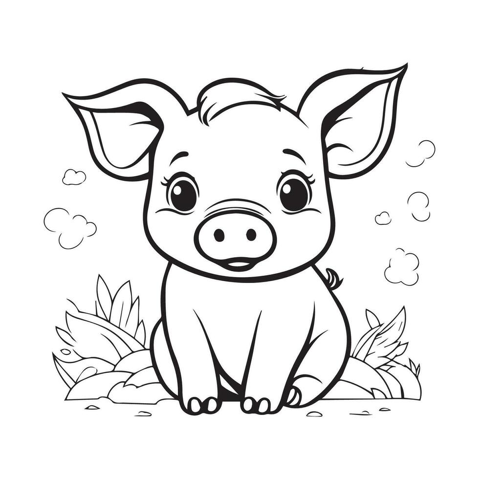 coloring book for children, types of animals in EPS vector format.