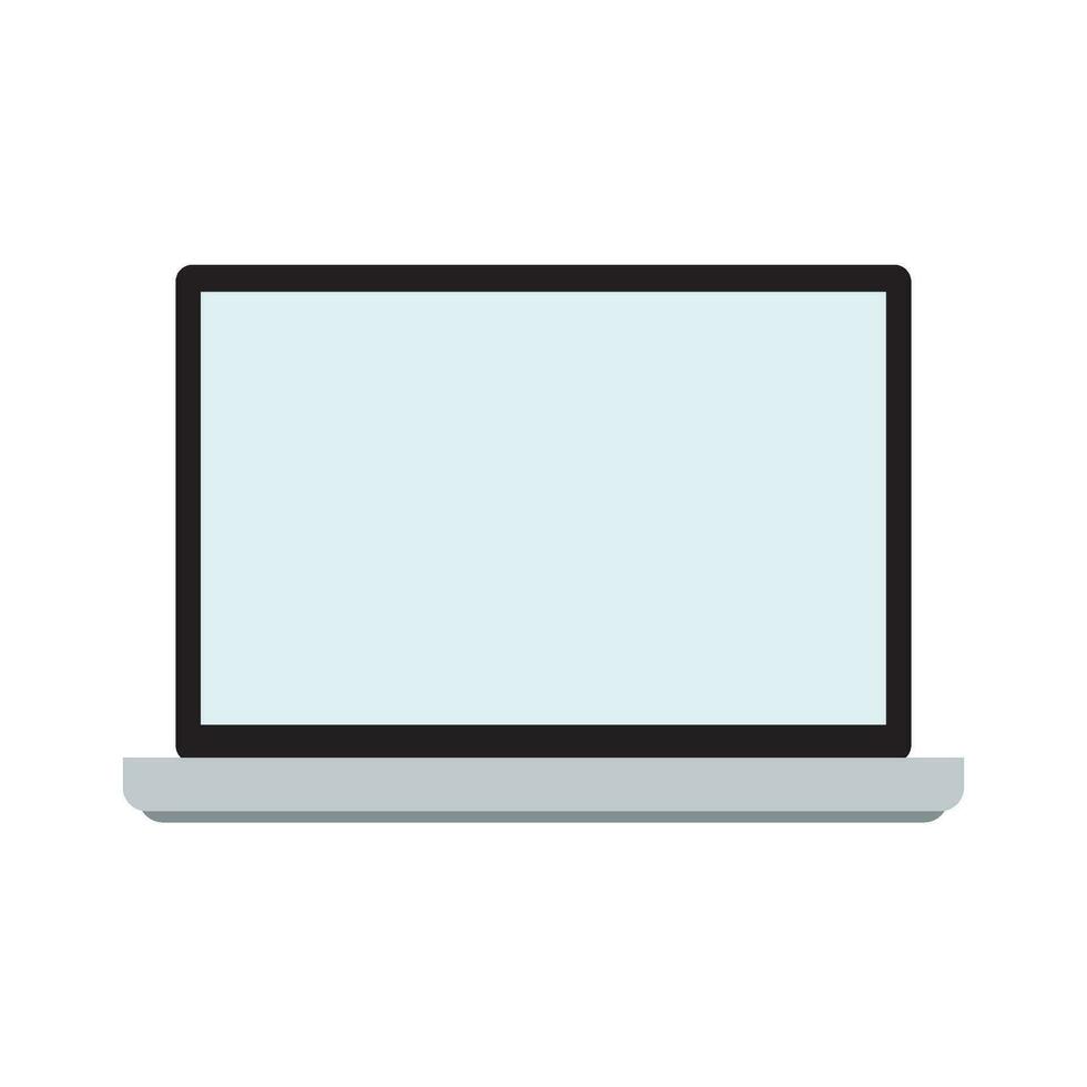 Laptop front view isolated. Notebook equipment with place for text. Vector illustration