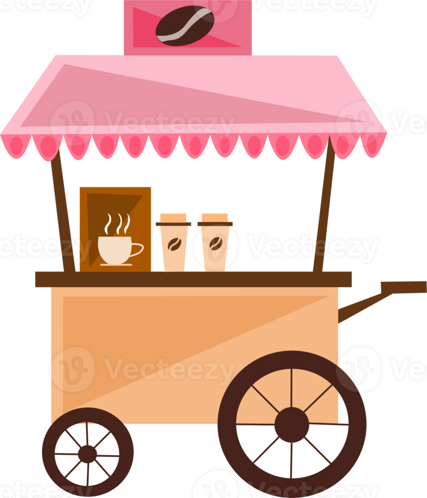 coffee cart in street food 34961040 PNG
