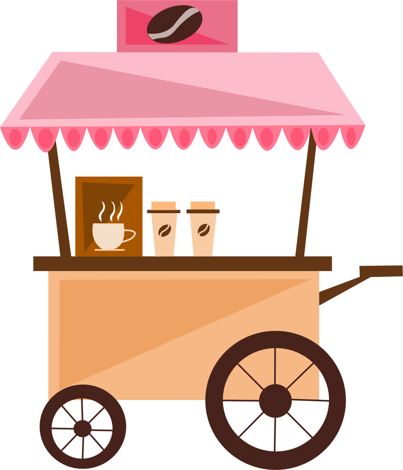 coffee cart in street food 34961040 PNG
