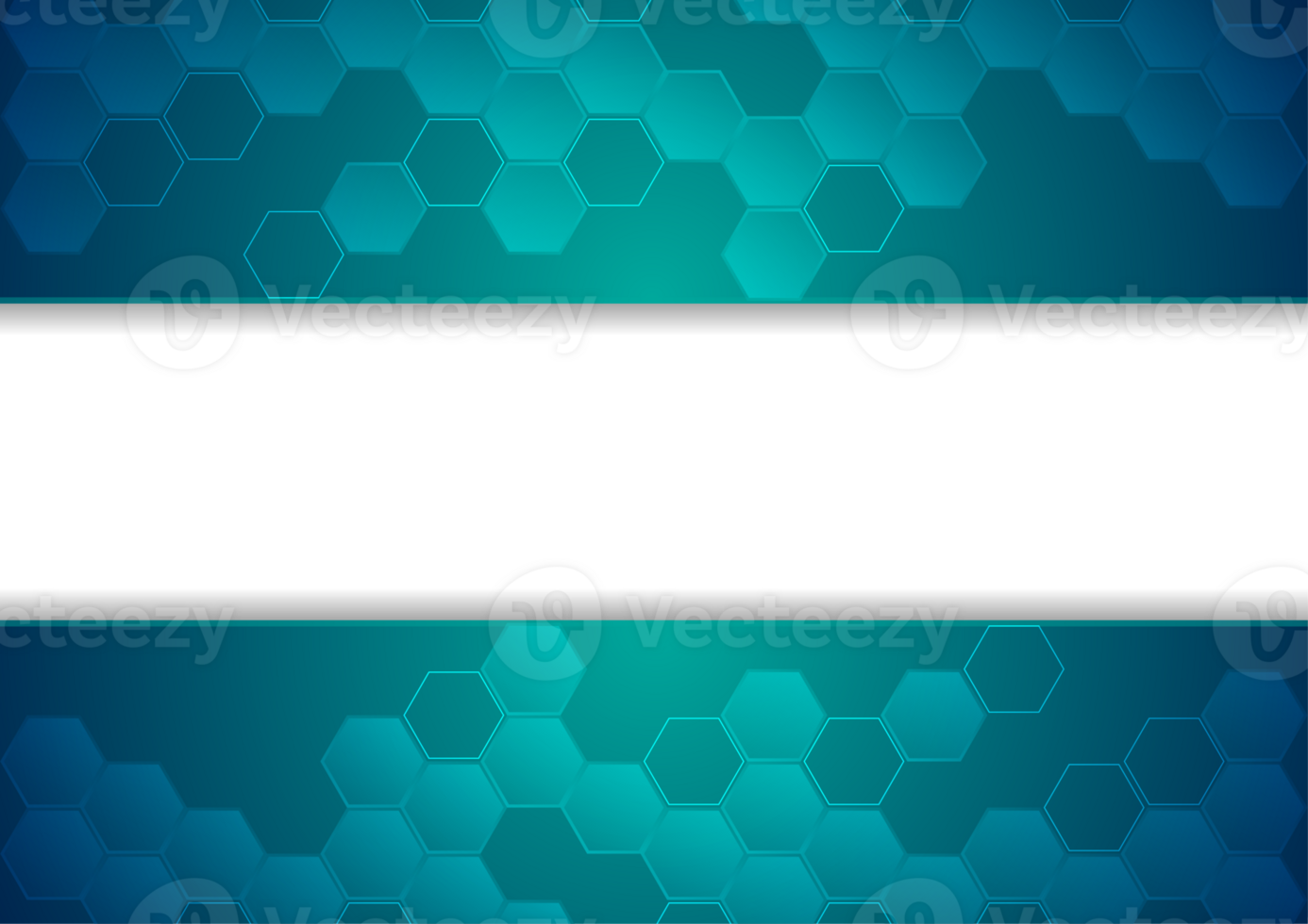 Blue abstract hexagons concept technology background png