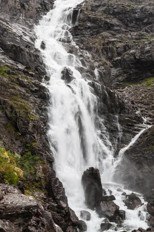 Waterfall named Stigfossen, close by the famous Trollstigen Road photo