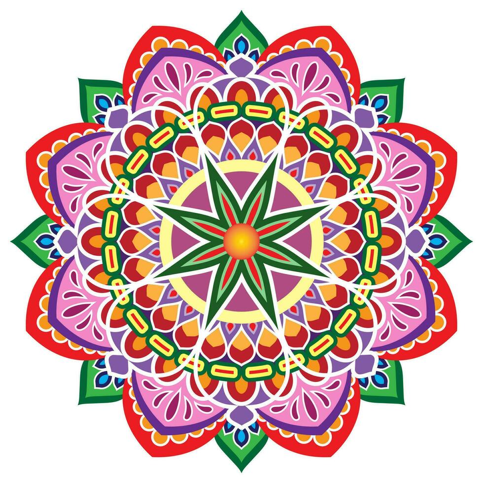 Mandala flower color vector image.