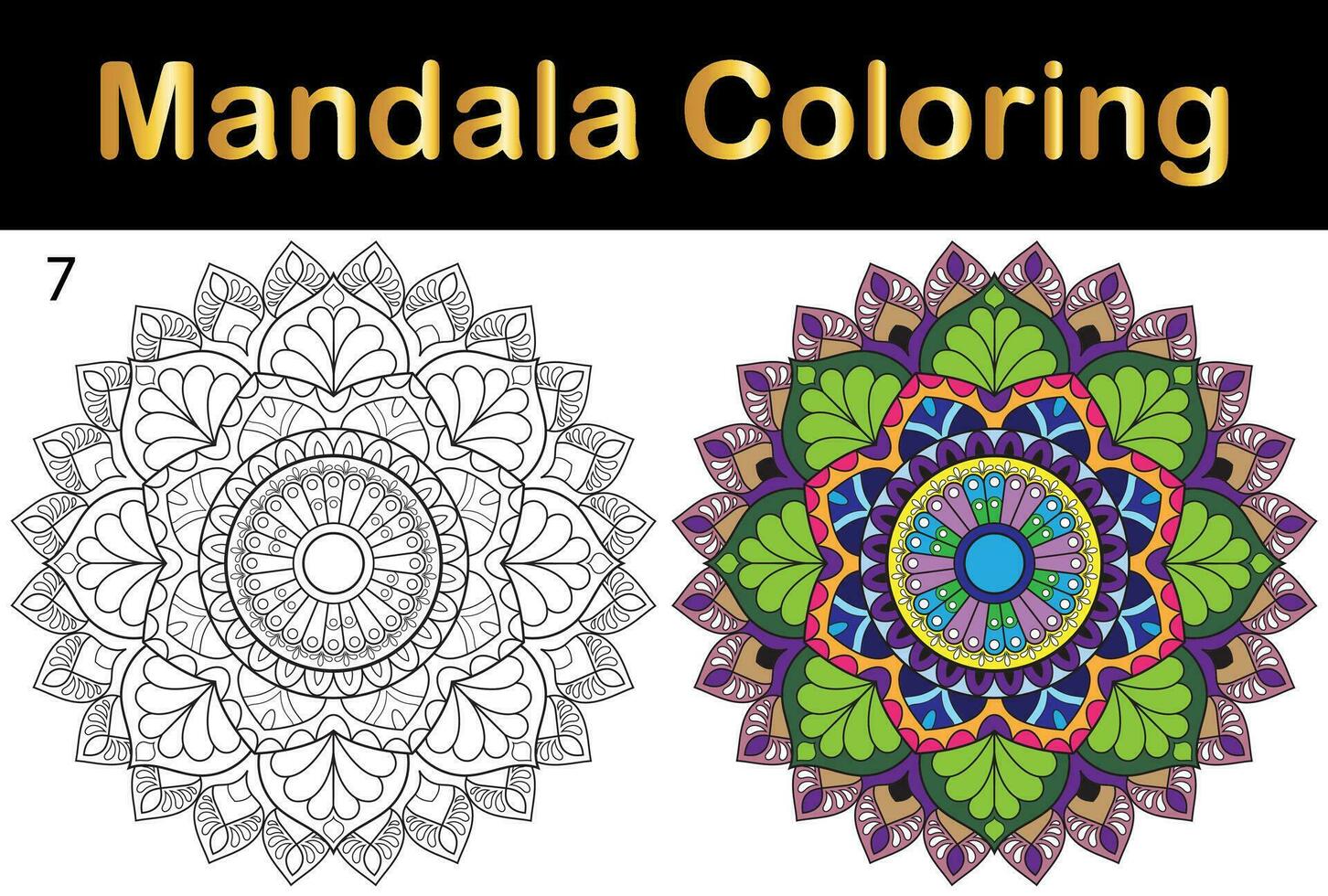 Mandala flower for adult coloring page vector