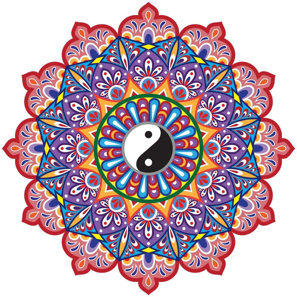 Mandala flower color vector image.