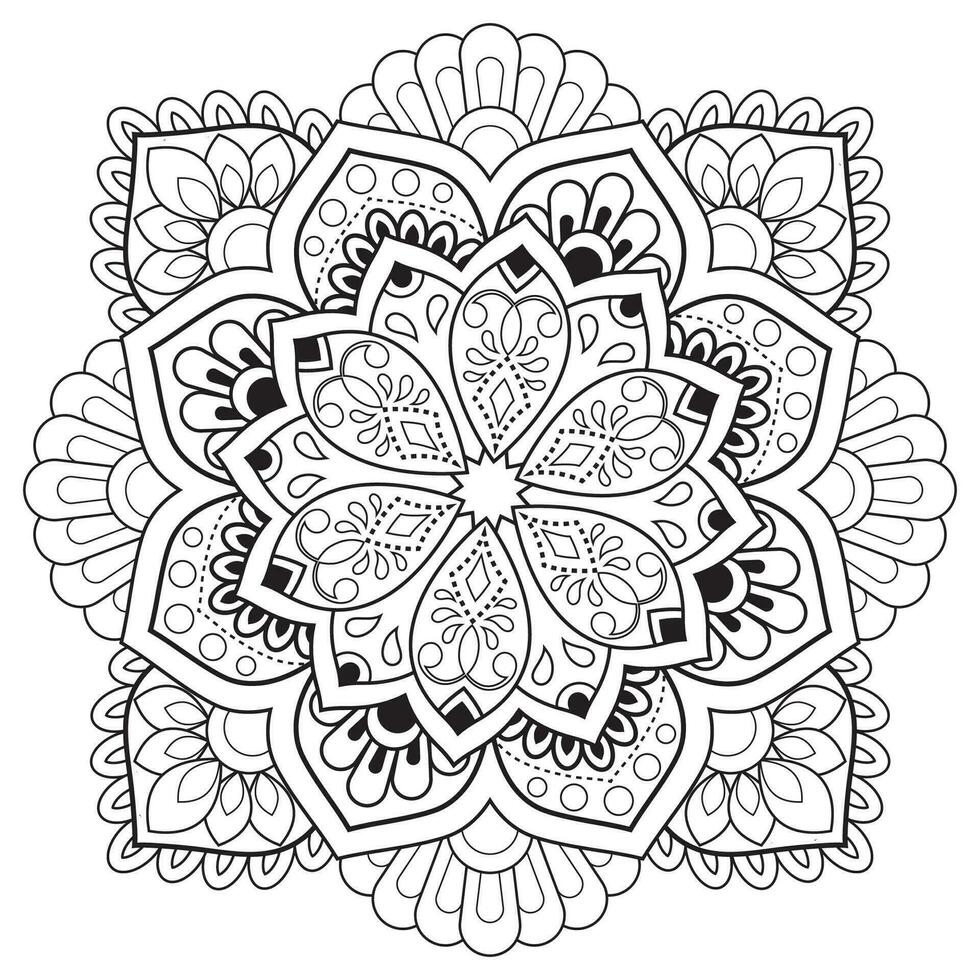 mandala flor para adulto colorante libro. vector