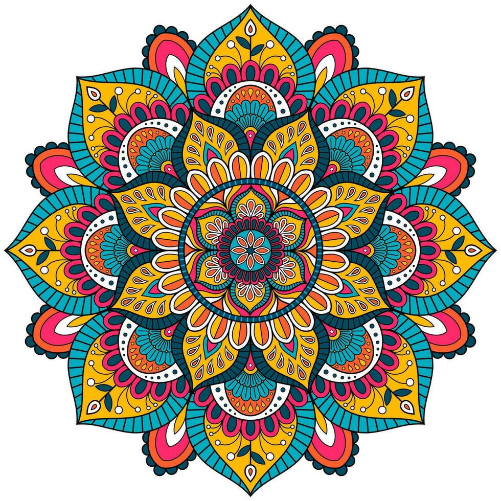 mandala flor color vector imagen