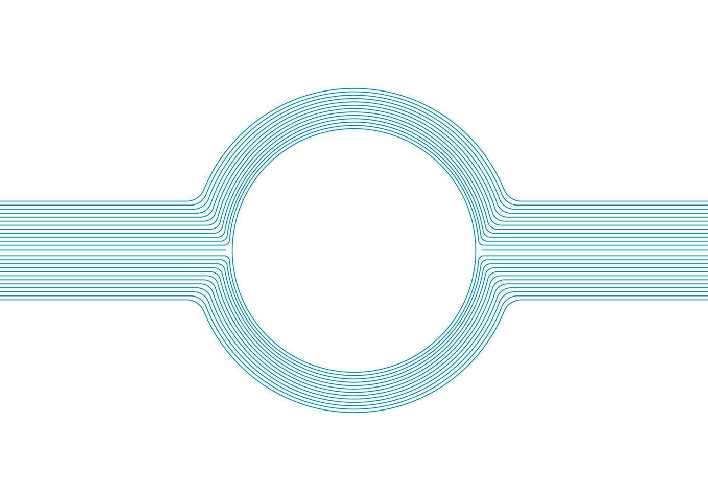 Blue white minimal round lines abstract futuristic tech background vector