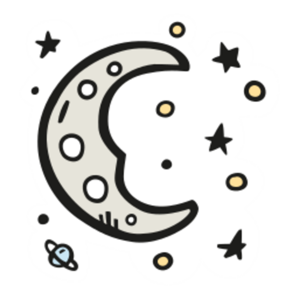 Moon dreamy illustration design png