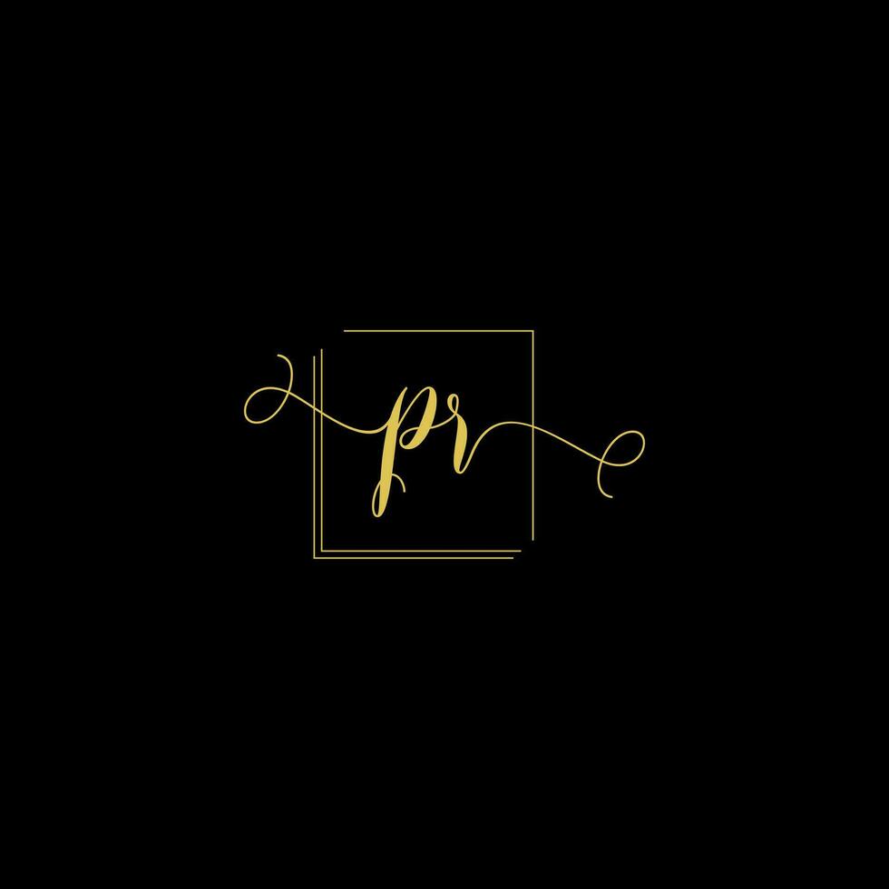 PR creative modern letters logo design template vector