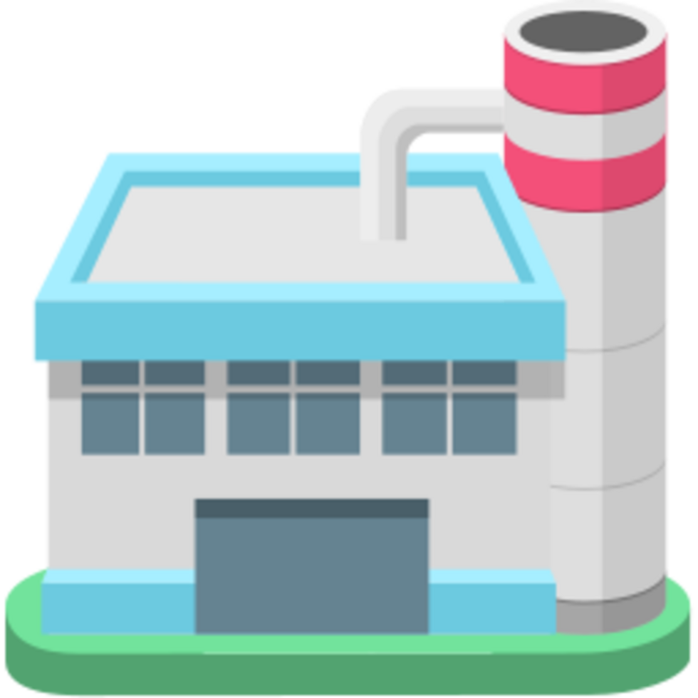 Factory building illustration design png