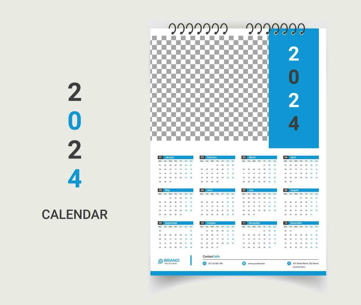 Creative wall calendar template design vector