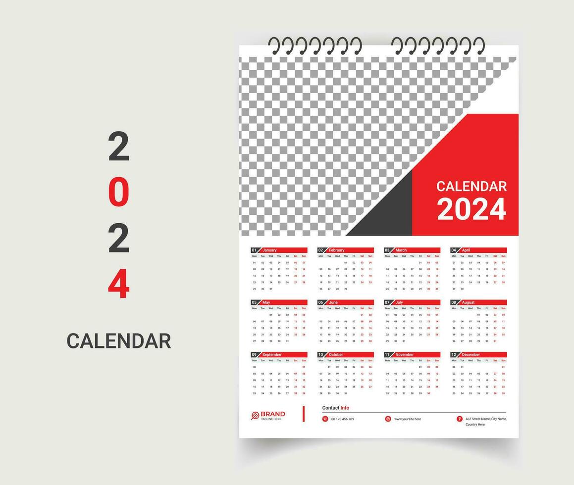 Creative wall calendar template design vector