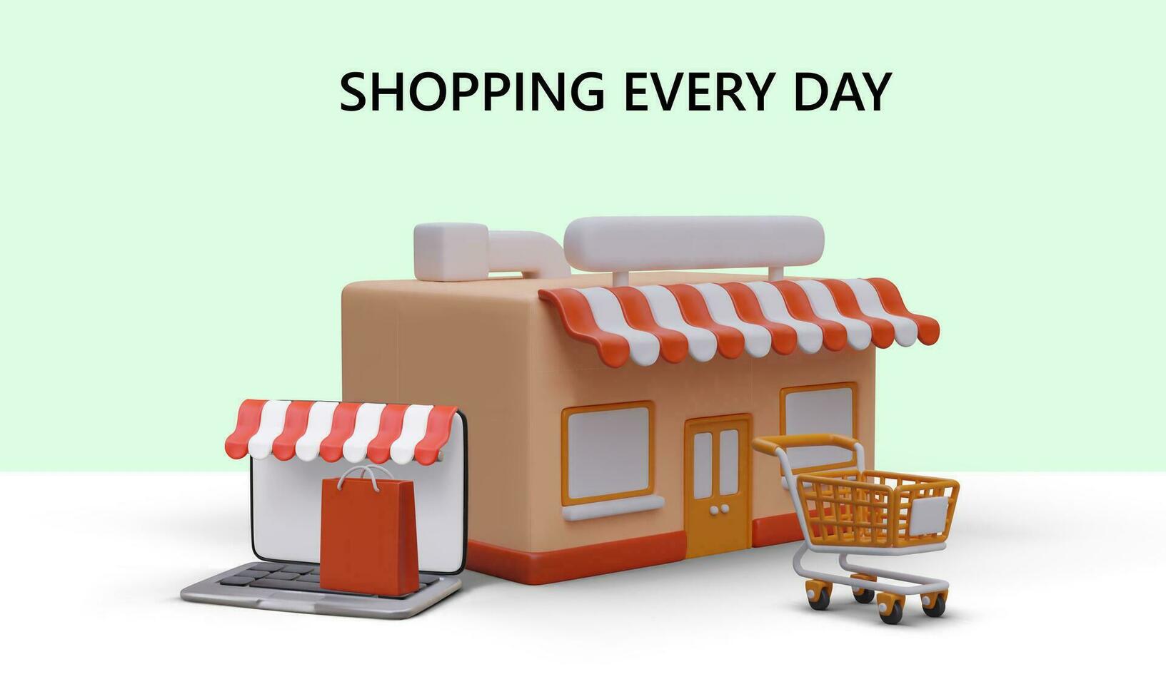 Order, purchase, delivery. Advertising of grocery store. Application for online shopping vector