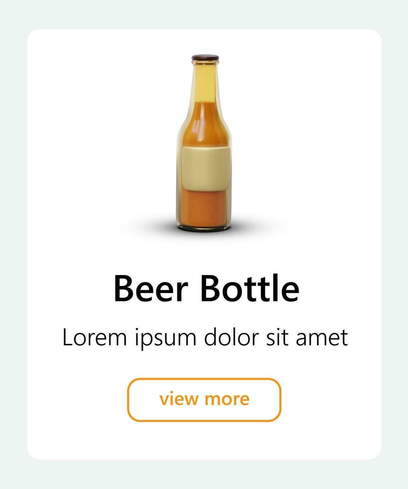 Template for designing category on website. Glass bottles for alcoholic drinks with blank label vector