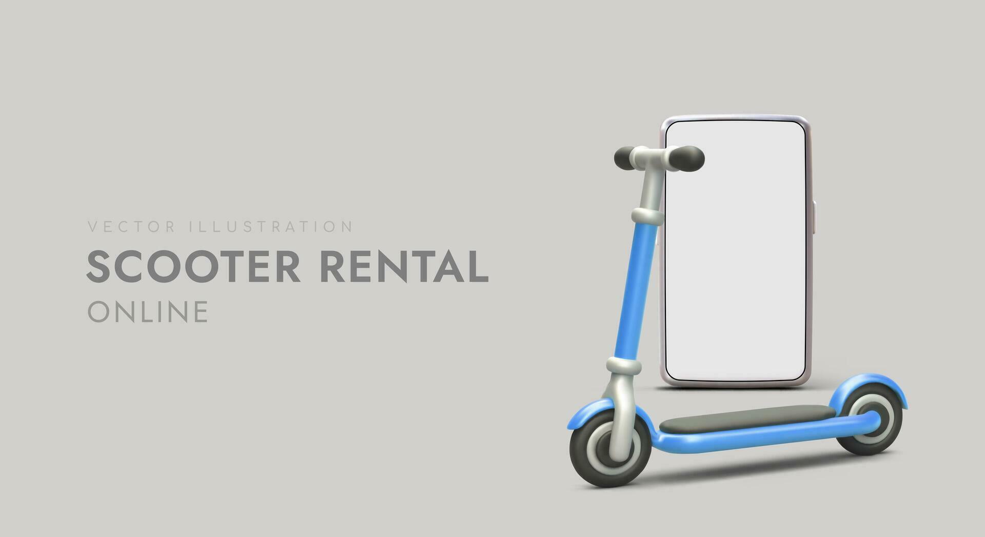 Phone application for renting scooters. Equipment for active walk