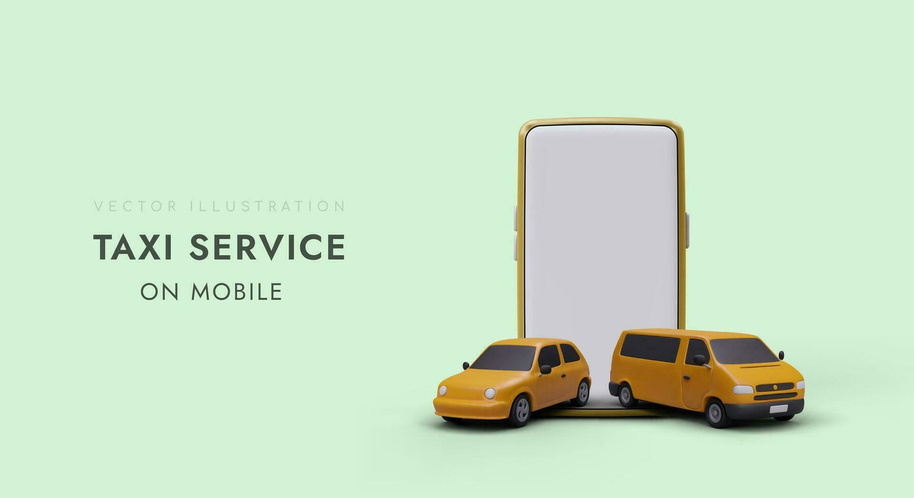 en línea ordenando Taxi vehículos carros para diferente números de pasajeros vector