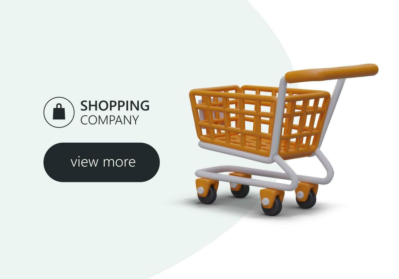 Time to shop. Online store advertising banner. Template with text and button vector