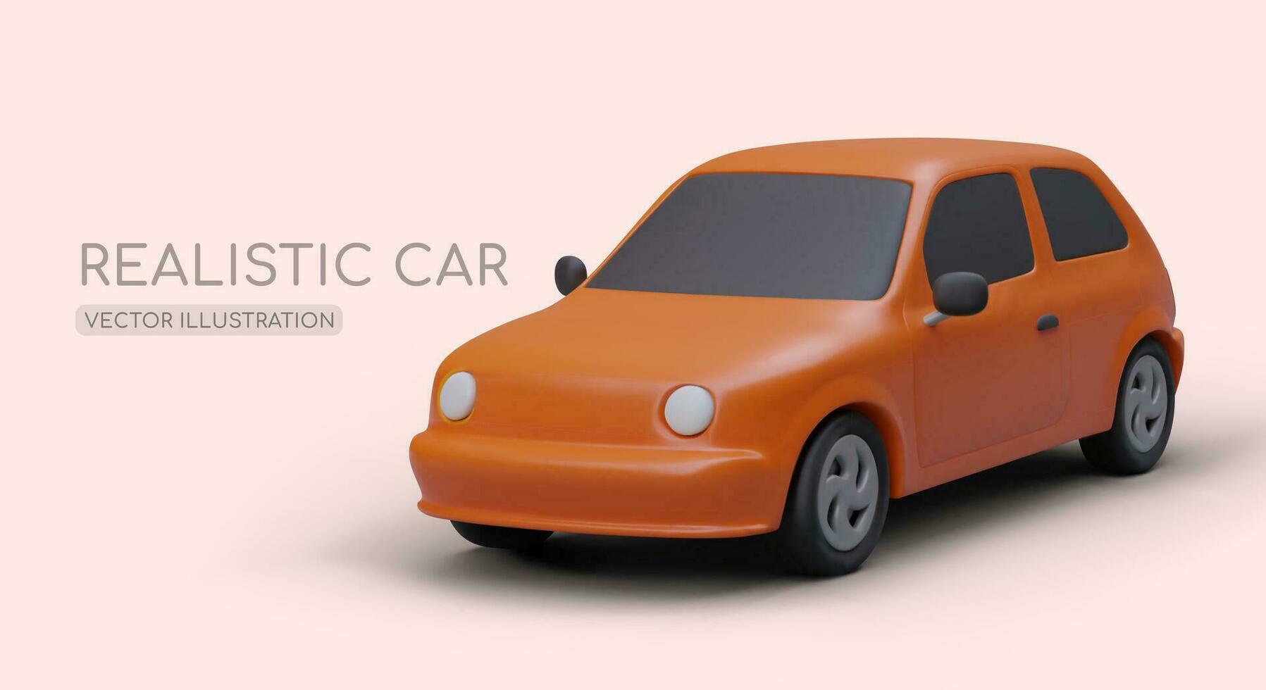 Bright realistic car. Illustration for renting and selling cars vector