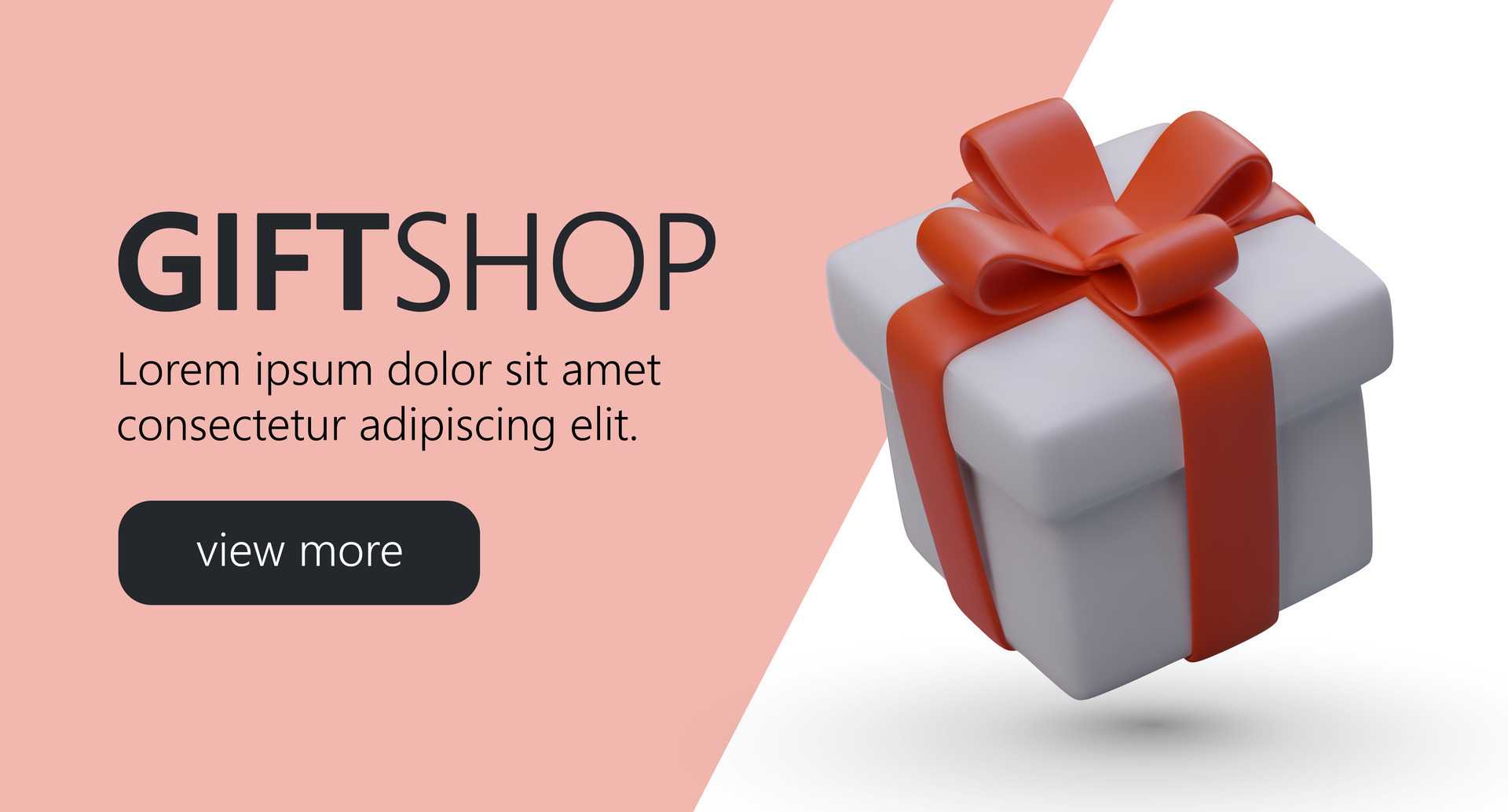 Horizontal Promotion Banner With 3d Big Beautiful Present Box Web Page horizontal-promotion-banner-with-3d-big-beautiful-present-box-web-page