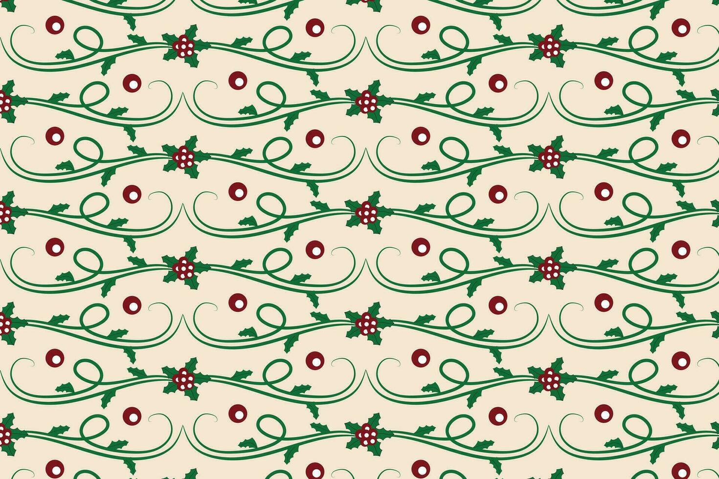 Navidad filigrana remolino baya hoja sin costura patrón, acebo hojas moderno Navidad patrón, invierno vibraciones fiesta verde florido Navidad vector patrón, envase papel fiesta impresión tela