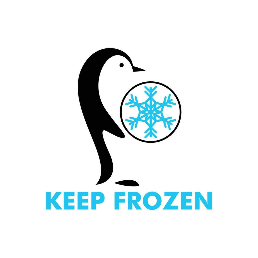keep frozen label design cold product sign and symbol vector