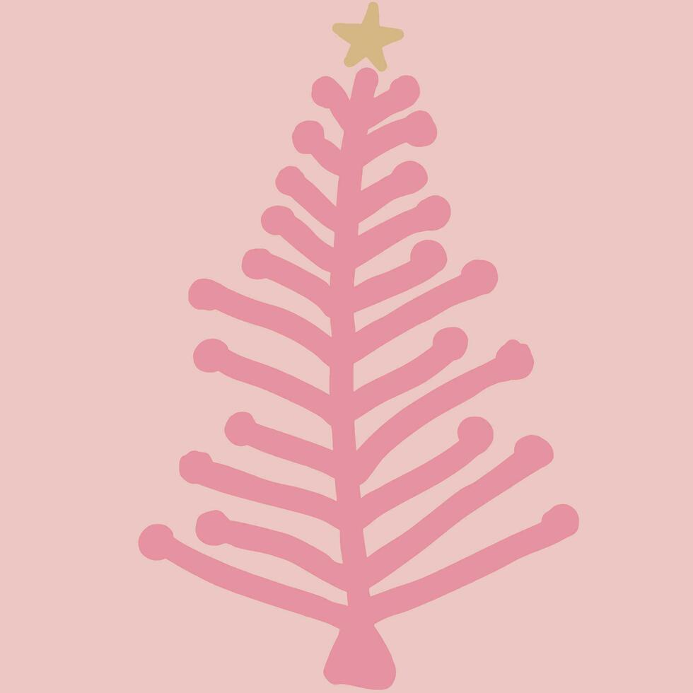 pastel Navidad árbol línea Arte dibujo vector