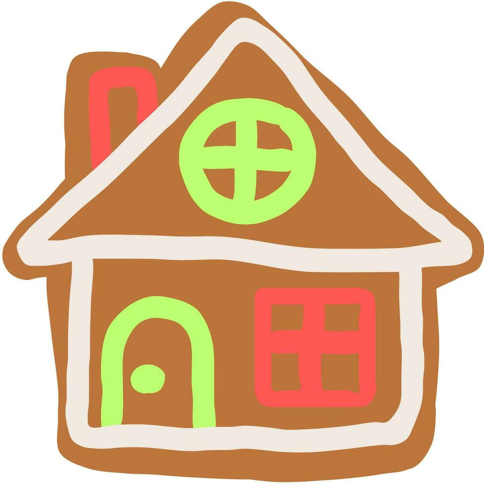 gingerbread house line art drawing vector