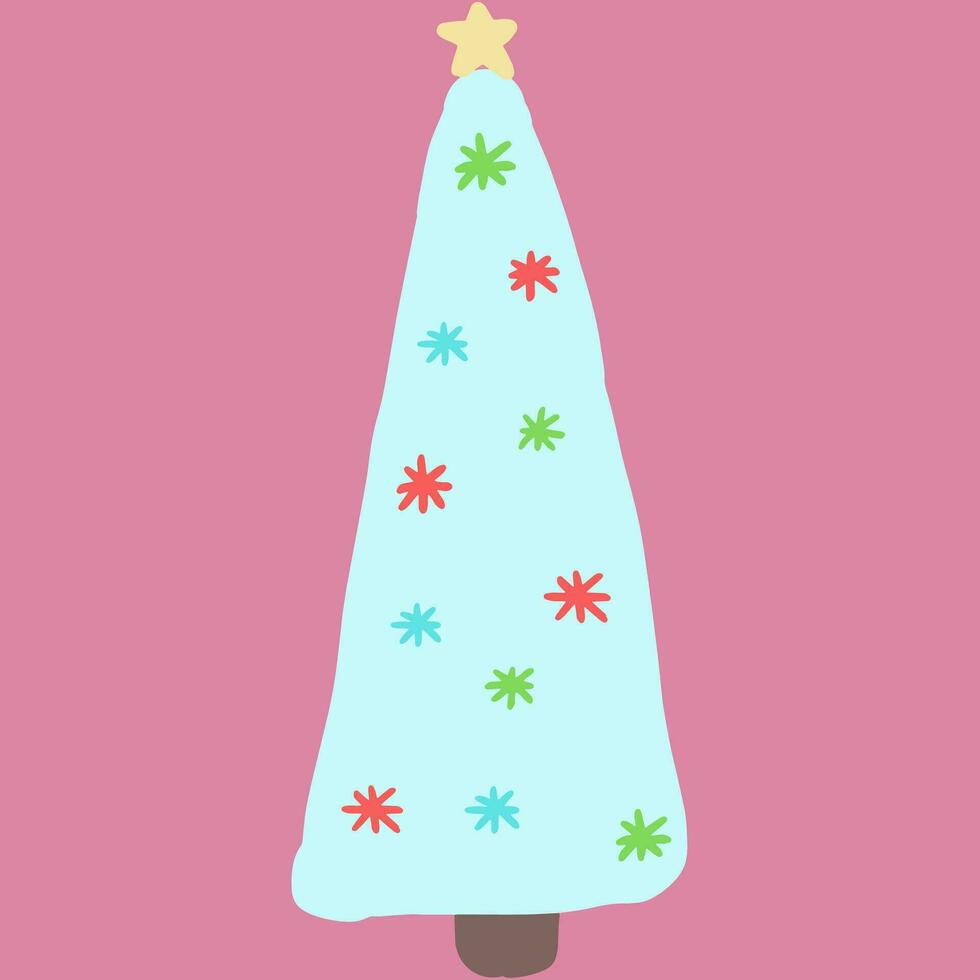 pastel Navidad árbol línea Arte dibujo vector