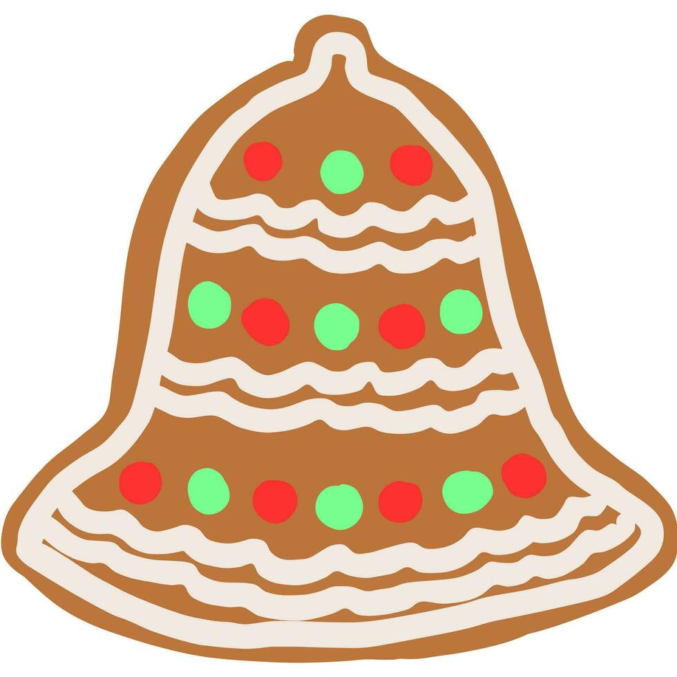 gingerbread bell line art drawing vector