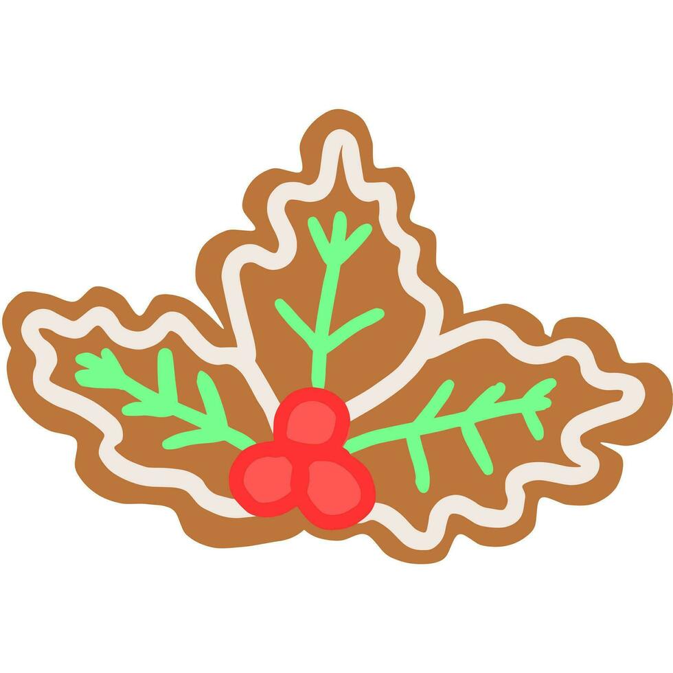 gingerbread berry line art drawing vector